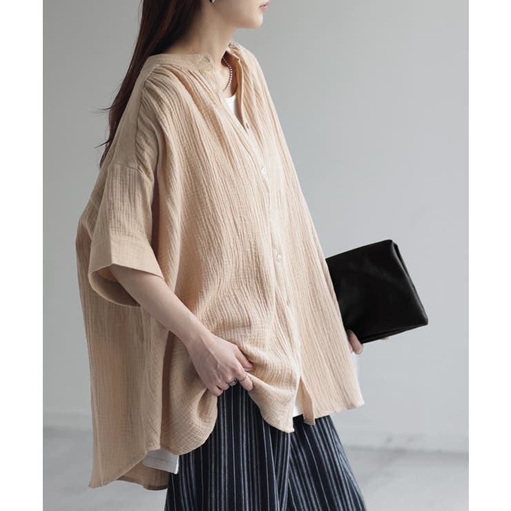 ラテベージュ | シャツ ダブルガーゼ 体型カバー | HUG.U