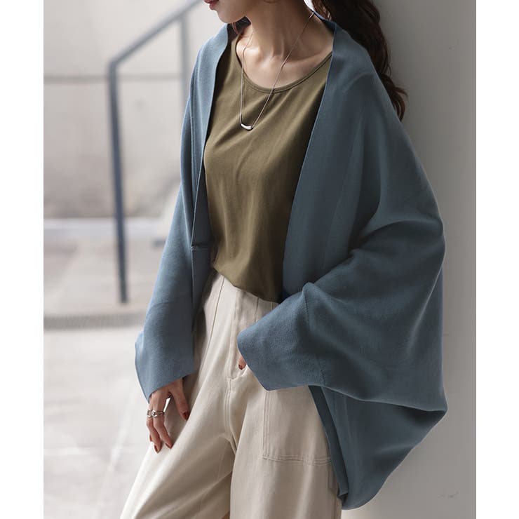 アッシュブルー | カーディガン ニット ボレロ | HUG.U