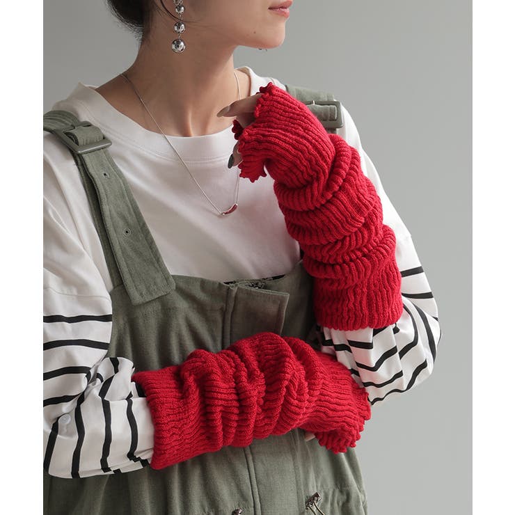 レッド | レッグウォーマー 発熱 ニット | HUG.U