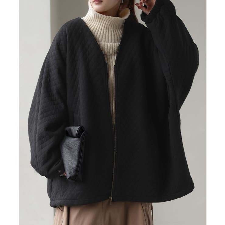 ブラック | ジャケット キルティング ドルマン | HUG.U