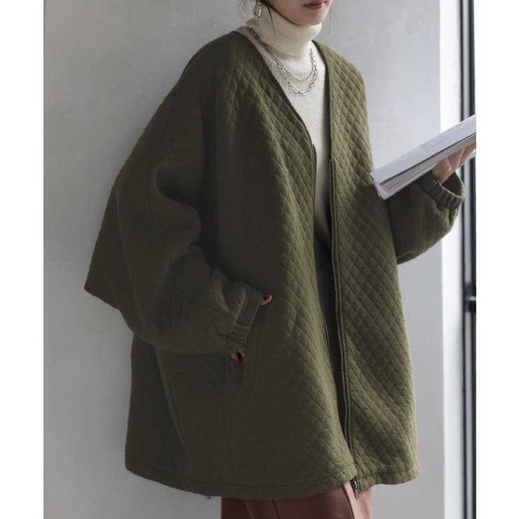 カーキ | ジャケット キルティング ドルマン | HUG.U