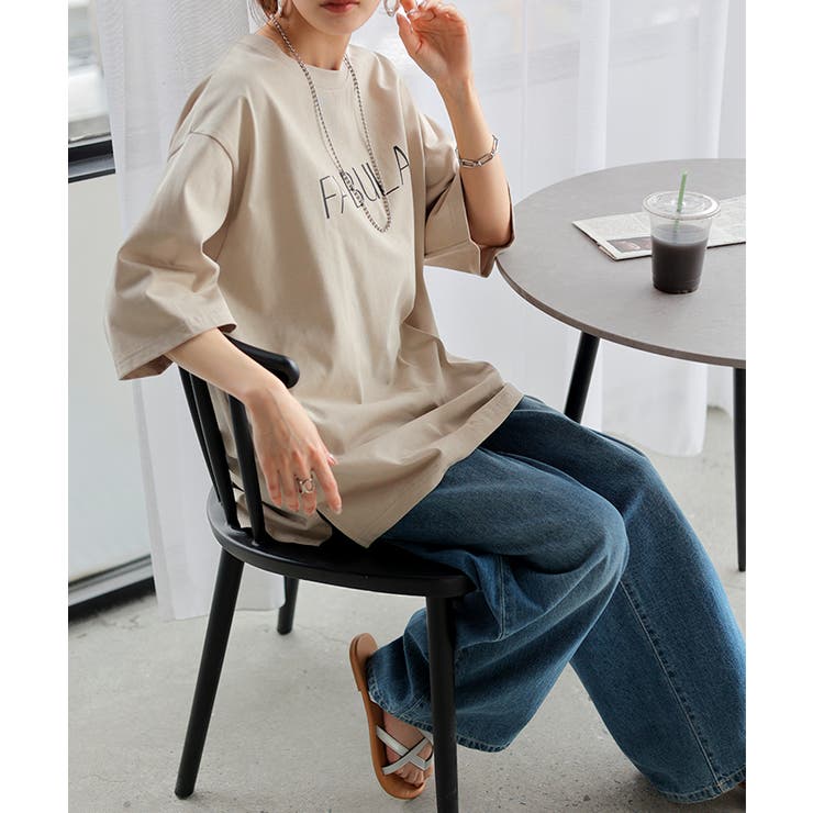 ライトベージュ | Tシャツ ロゴ 接触冷感 | HUG.U