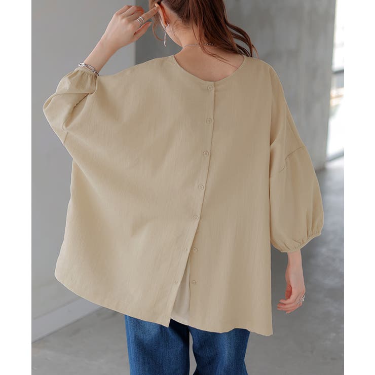ナチュラルベージュ | ブラウス 前後2WAY シャツ | HUG.U