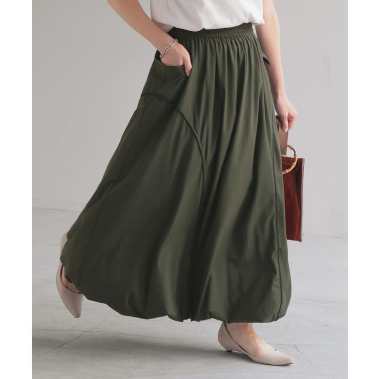 カーキ | スカート バルーンスカート ロング | HUG.U