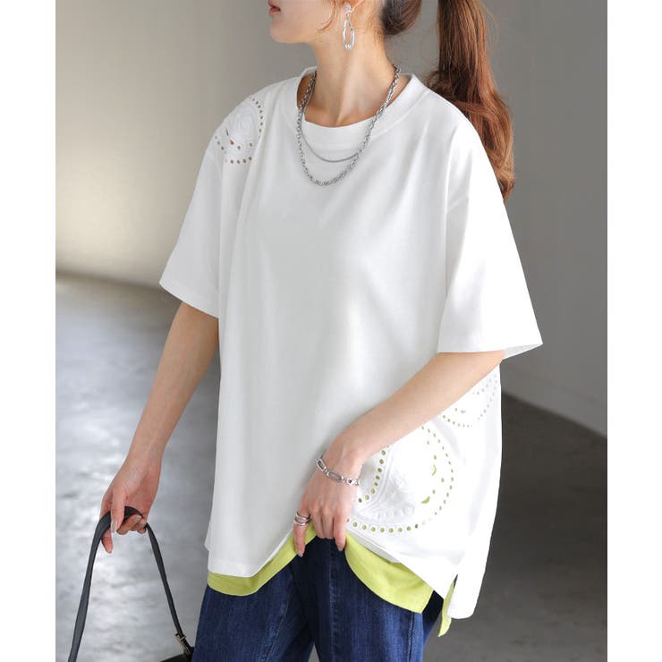 ホワイト | Tシャツ 接触冷感 ペイズリー | HUG.U