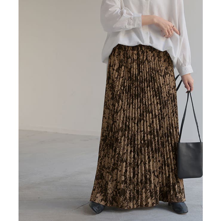 ブラウンベース | スカート 花柄 ニットスカート | HUG.U