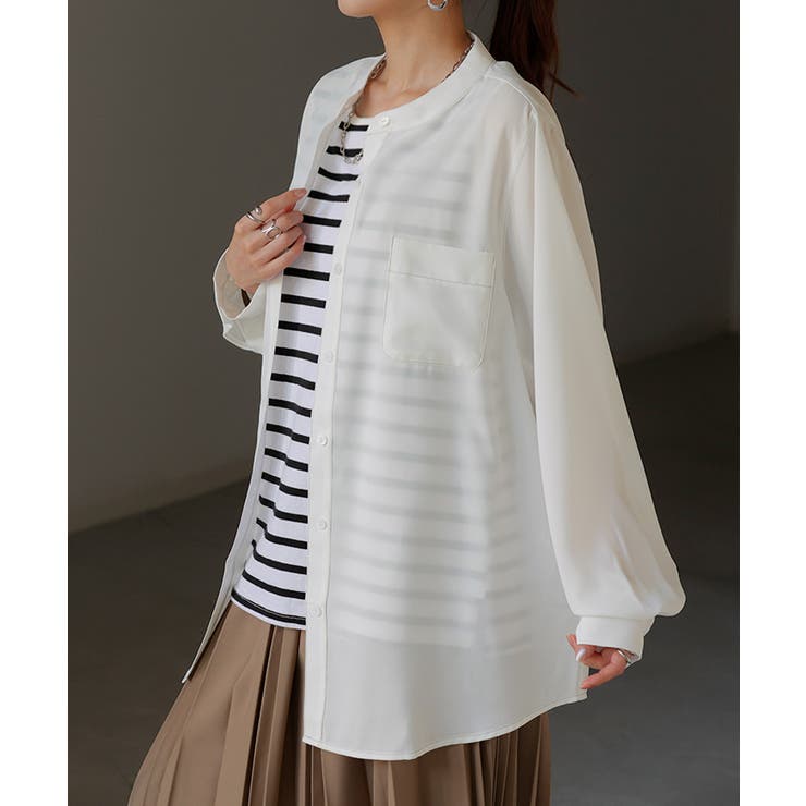 ホワイト | シャツ レディース シアー | HUG.U