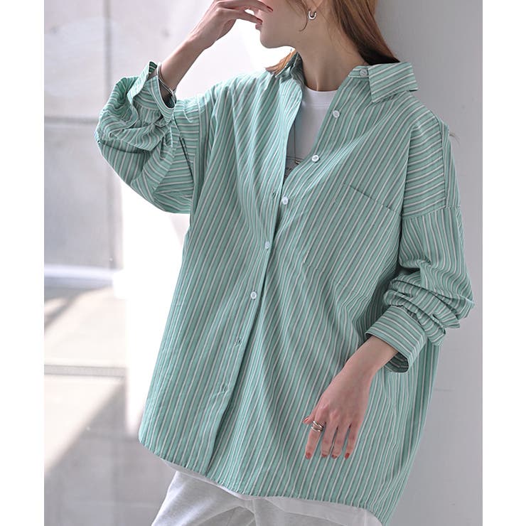 エメラルド×イエロー | シャツ 綿100% ブラウス | HUG.U