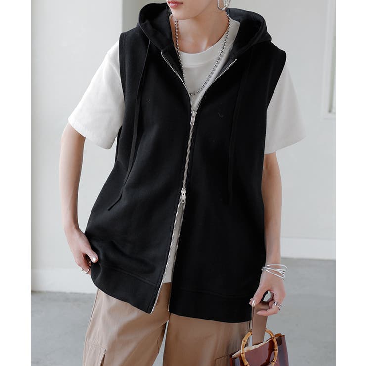 ブラック | ベスト スウェット パーカー | HUG.U