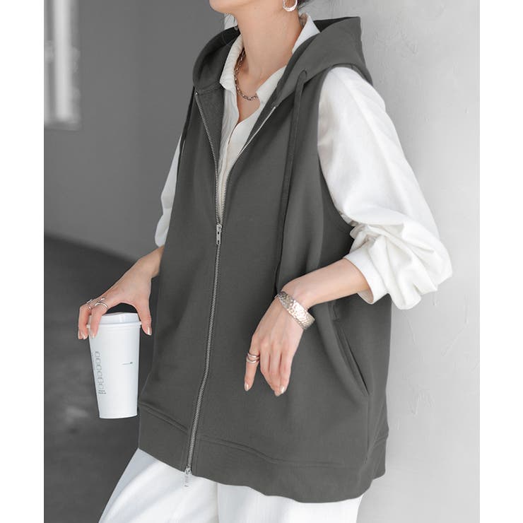 アースグレー | ベスト スウェット パーカー | HUG.U