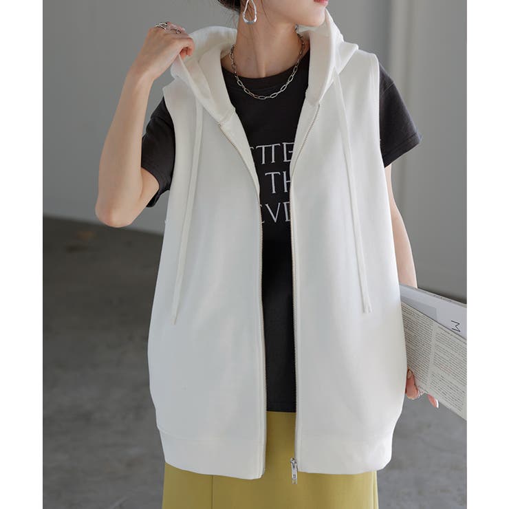 ホワイト | ベスト スウェット パーカー | HUG.U