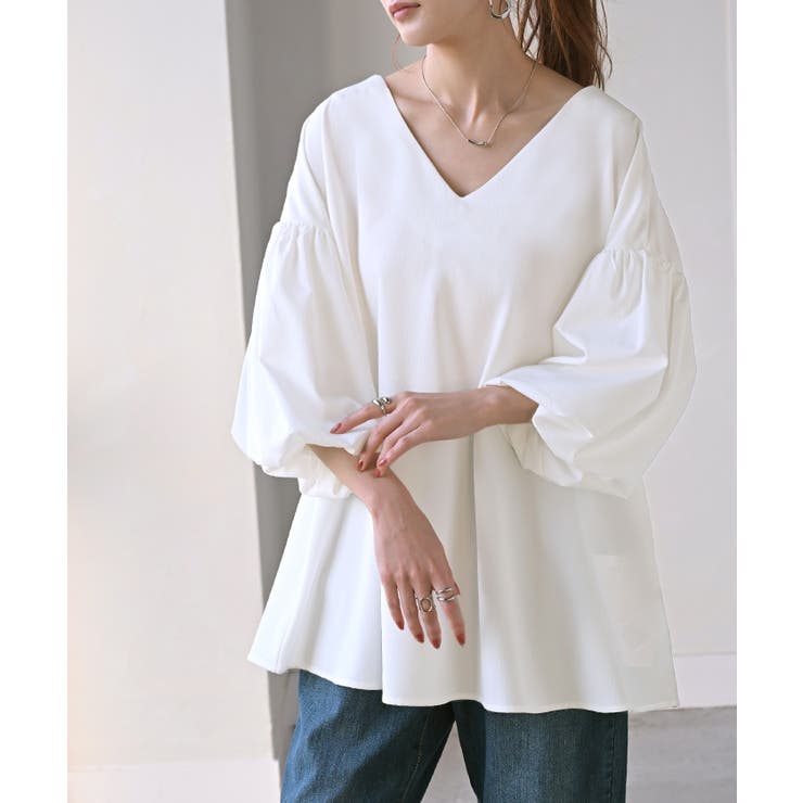 ホワイト | シャツ 楊柳 レディース | HUG.U