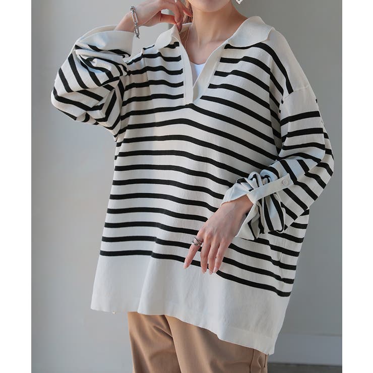 ホワイトベース | トップス ロンT 襟付き | HUG.U