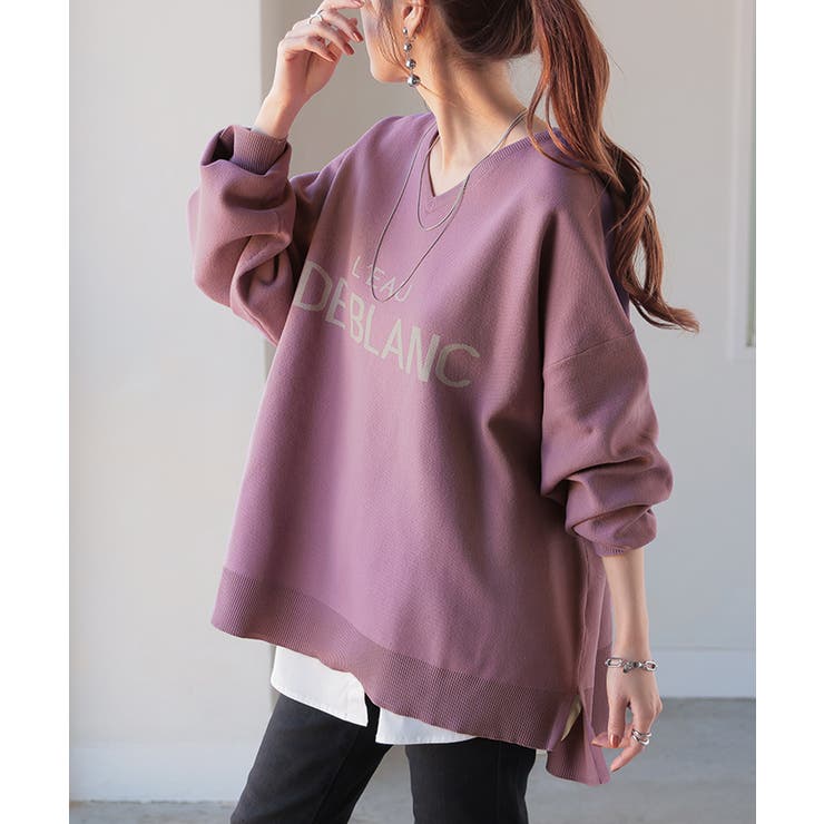 パープル | ニット ロゴ スポンジニット | HUG.U