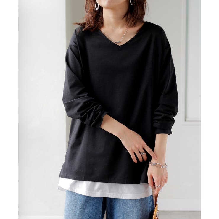 ブラック | ロンT 選べる ネック | HUG.U