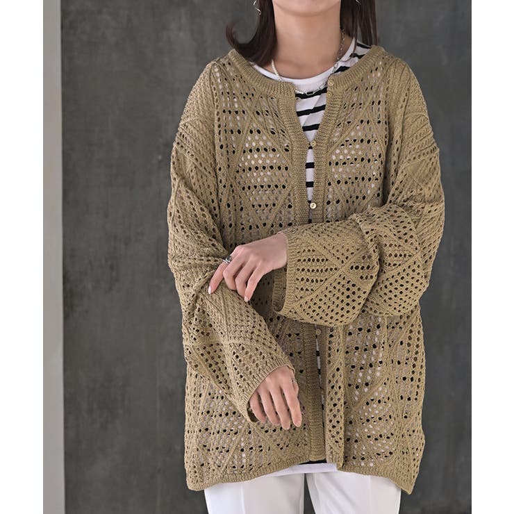 カーディガン メッシュ サマーニット[品番：HHHW0004881]｜HUG.U