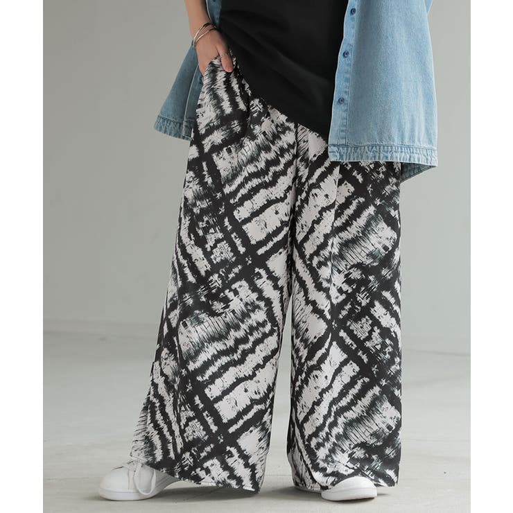 ブラッシュブラック | パンツ 柄 ワイドパンツ | HUG.U