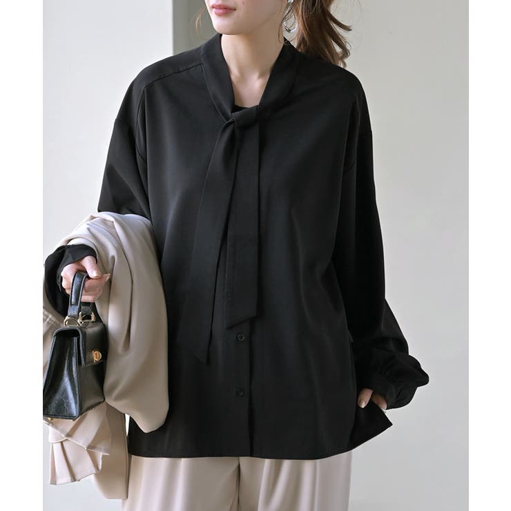 ブラック | ブラウス ボウタイ トップス | HUG.U