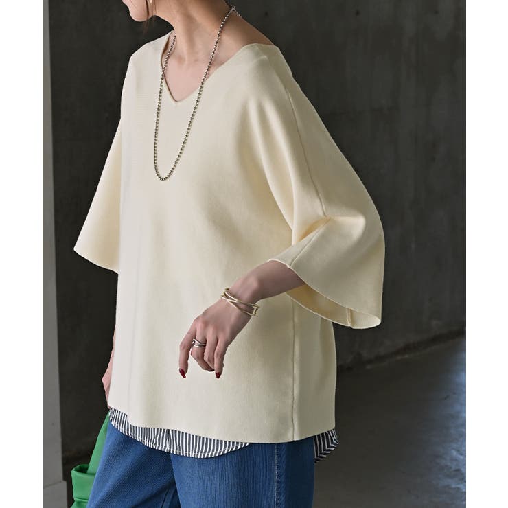 アイボリー | ニット カーディガン 2way | HUG.U