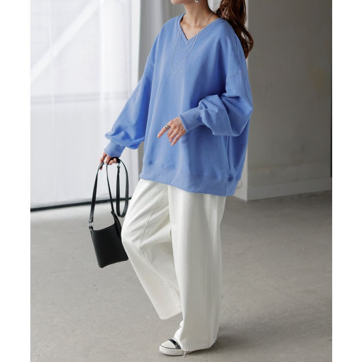 ブライトブルー | スウェット チュニック 綿100 | HUG.U