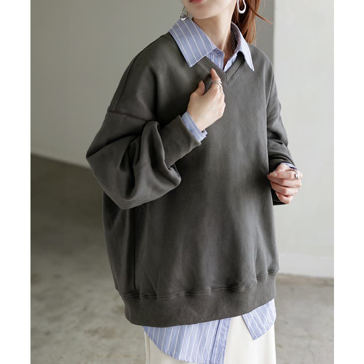 ストーングレー | スウェット チュニック 綿100 | HUG.U