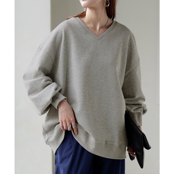 メランジグレー | スウェット チュニック 綿100 | HUG.U