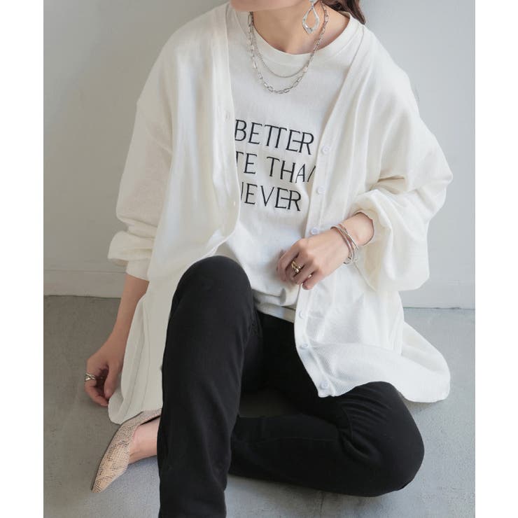 ホワイト | カーディガン バック プリーツ | HUG.U