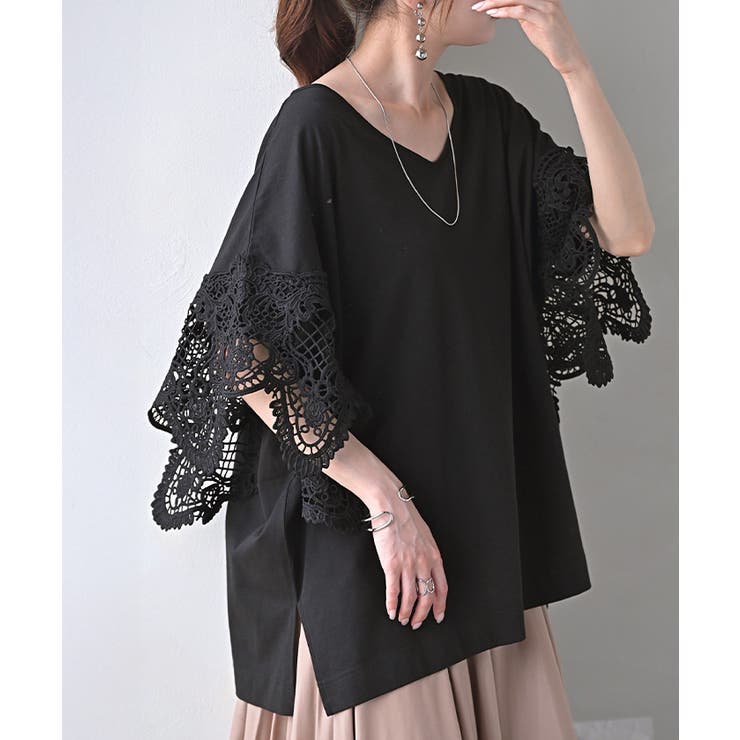 ブラック | Tシャツ レース UVカット | HUG.U