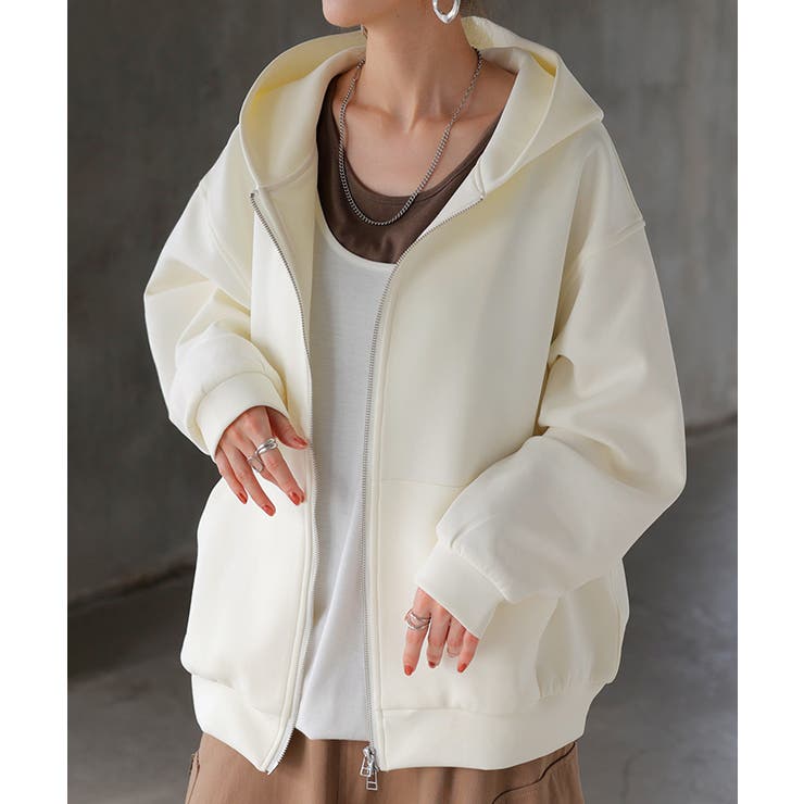 ホワイト | パーカー ダンボール チュニック | HUG.U