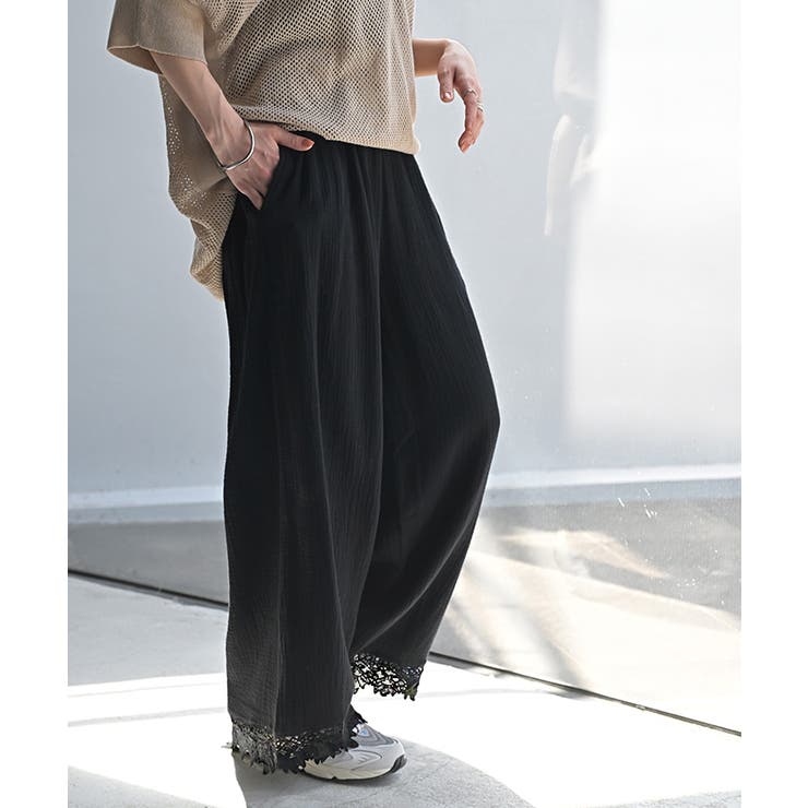 ブラック | パンツ ワイド 選べる | HUG.U