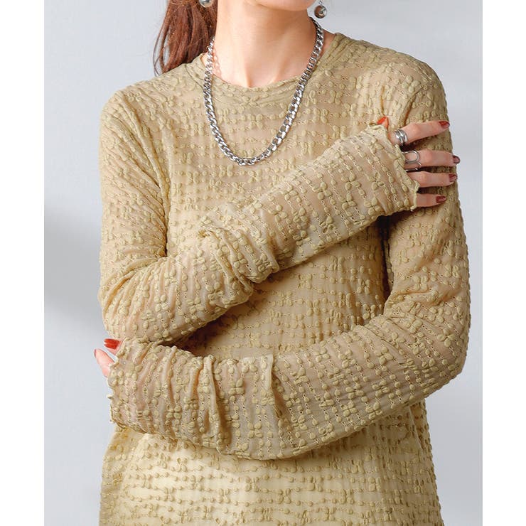 ベージュ | シアートップス レイヤード レース | HUG.U