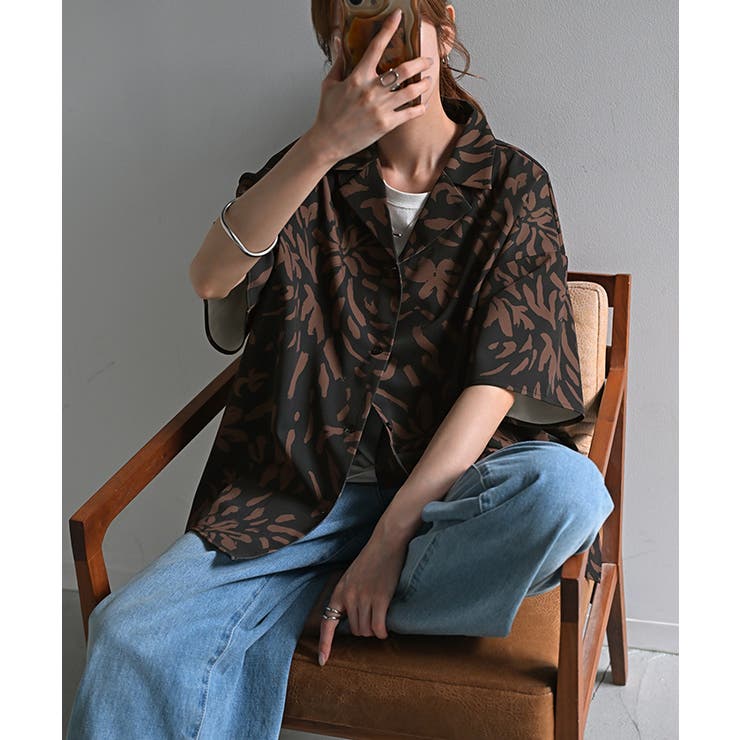 ブラック | シャツ 柄 レディース | HUG.U