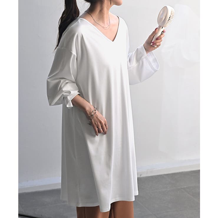 ホワイト | チュニック ロンT 接触冷感 | HUG.U