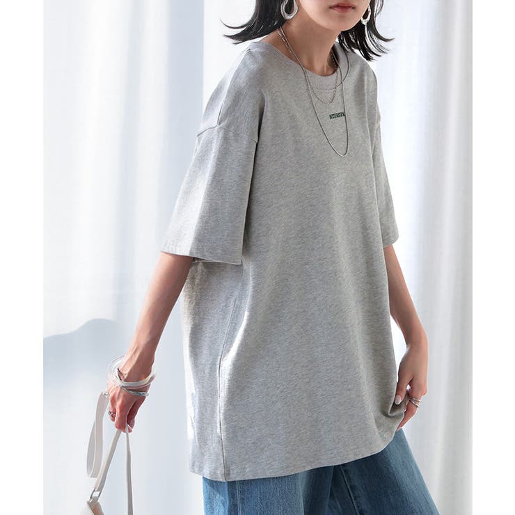 メランジグレー | Tシャツ ロゴ 綿100 | HUG.U