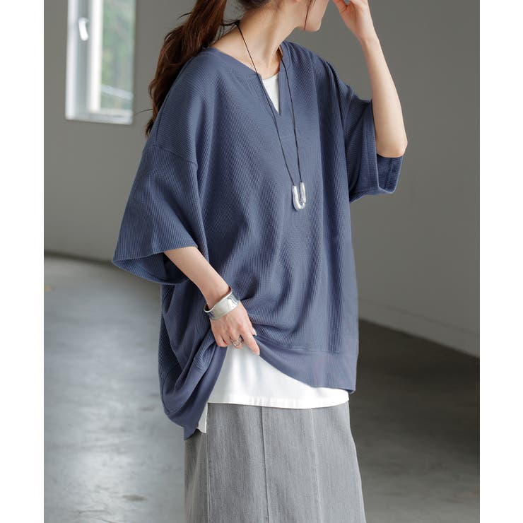 アーバンブルー | Tシャツ レディース ワッフル | HUG.U