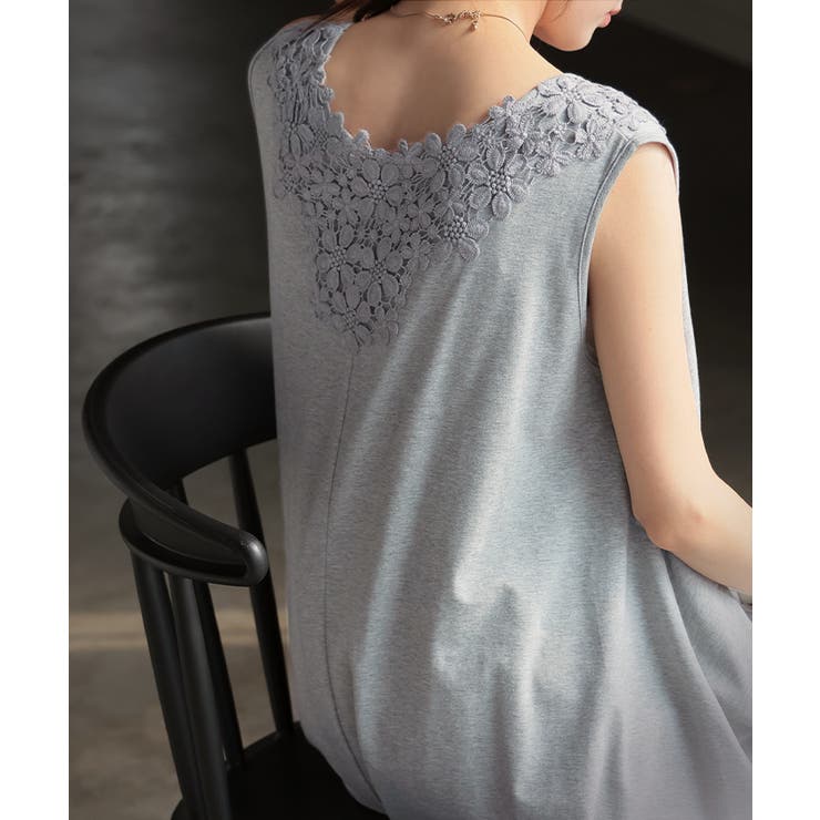 メランジグレー | タンクトップ 花柄 レイヤード | HUG.U