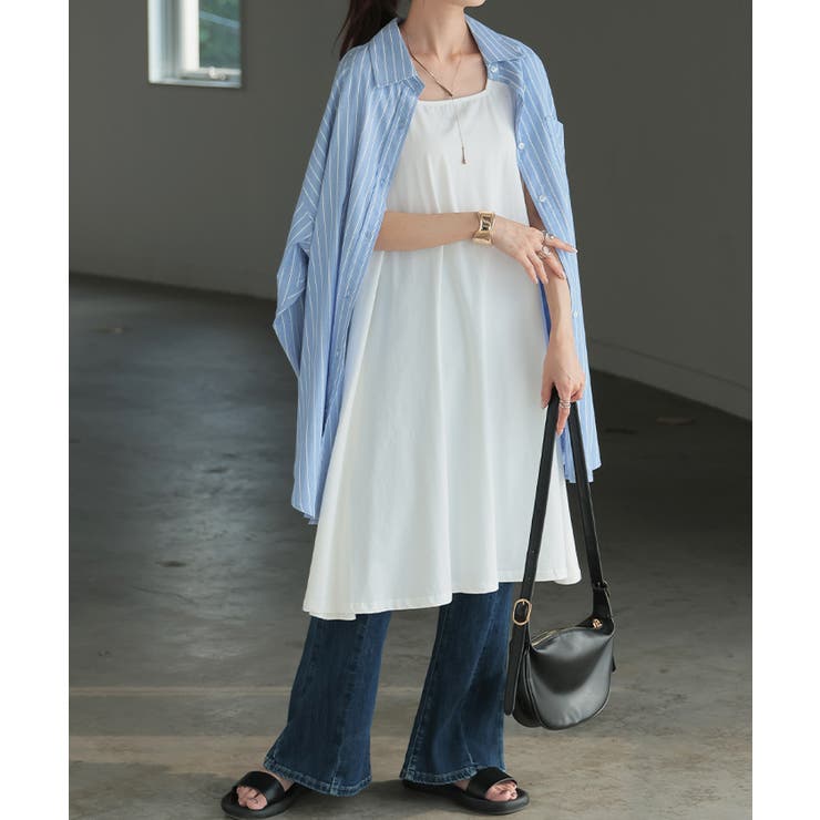 ホワイト | タンクトップ 花柄 レイヤード | HUG.U