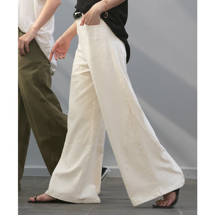 アイボリー | パンツ ワイド レディース | HUG.U