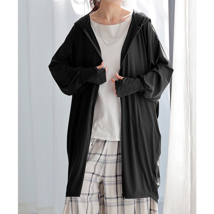 ブラック | パーカー UVカット アウター | HUG.U