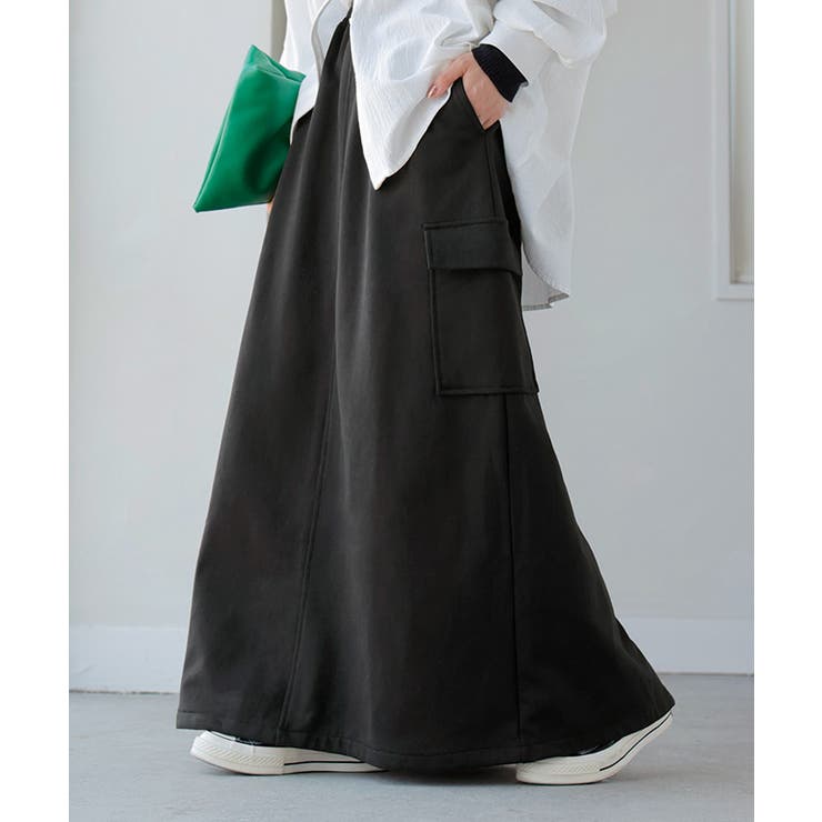 ブラック | スカート スウェット ロング | HUG.U