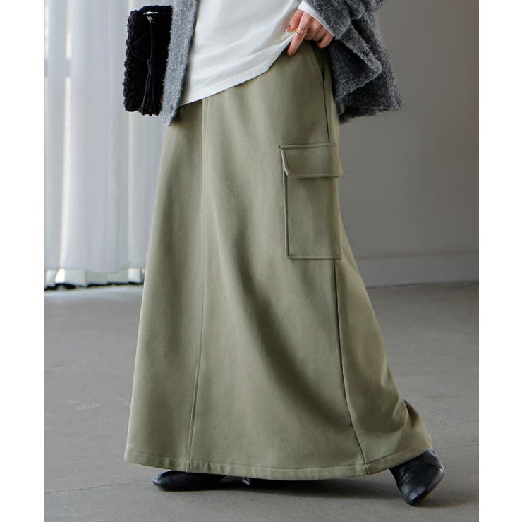 カーキ | スカート スウェット ロング | HUG.U