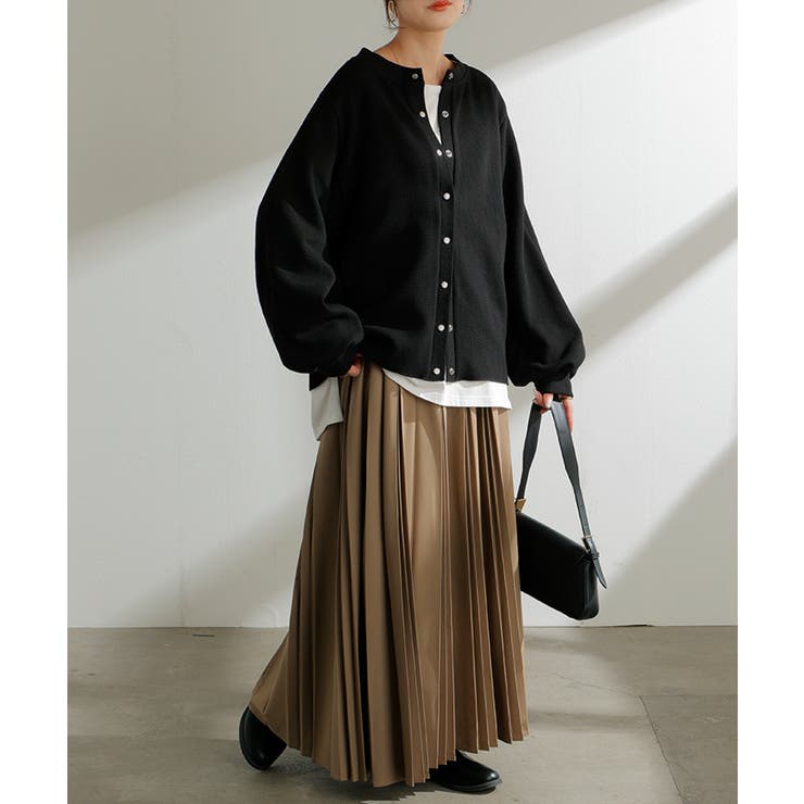 ブラック | カーディガン ワッフル アウター | HUG.U