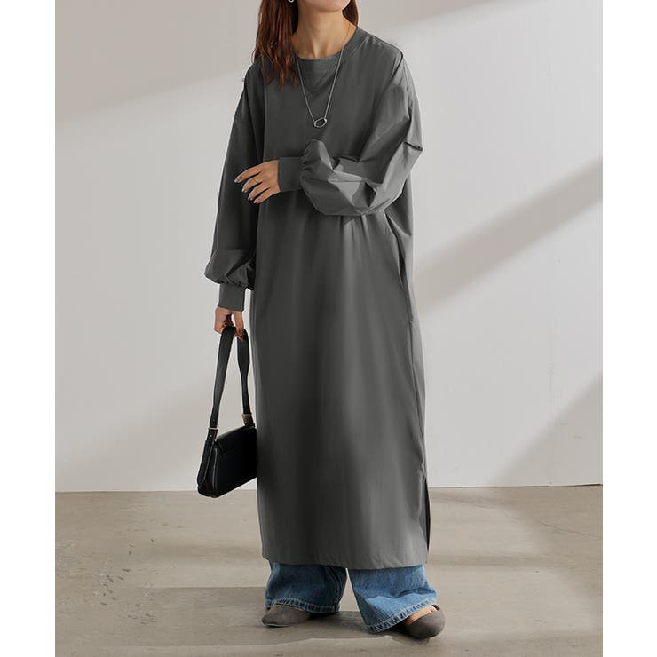 グレー | ワンピース ロング ナイロン | HUG.U