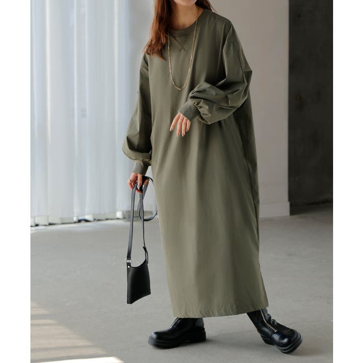 カーキ | ワンピース ロング ナイロン | HUG.U