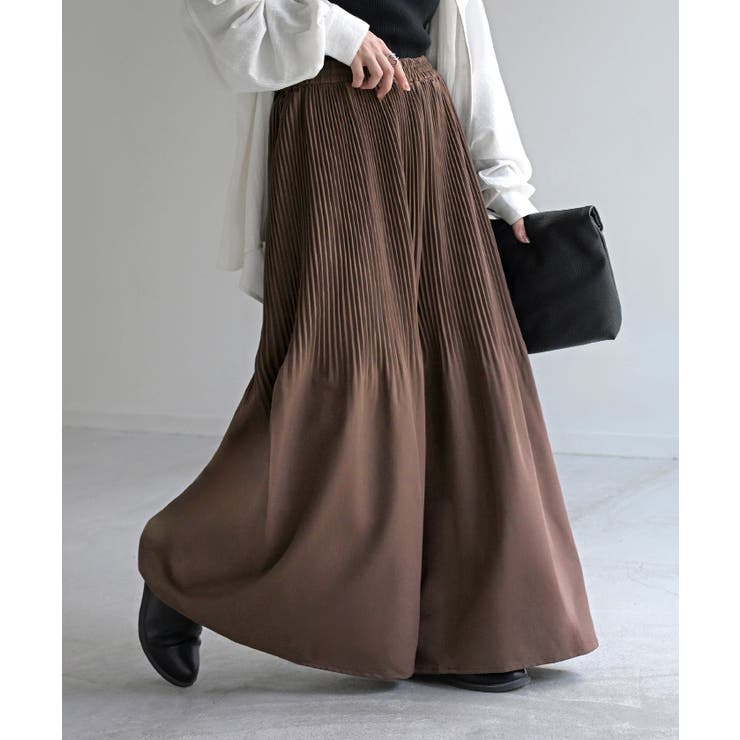 モカブラウン | パンツ ワイド プリーツ | HUG.U
