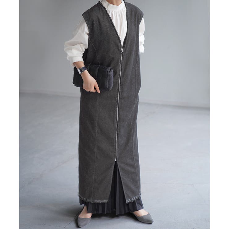 デニムブラック | ベスト ジレ デニム | HUG.U