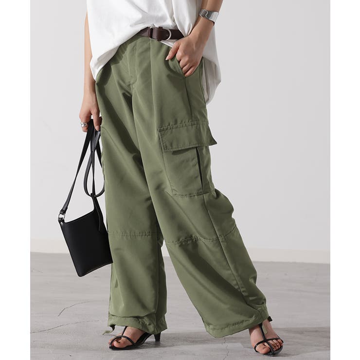 カーキ | パンツ きれいめ 裾2way | HUG.U