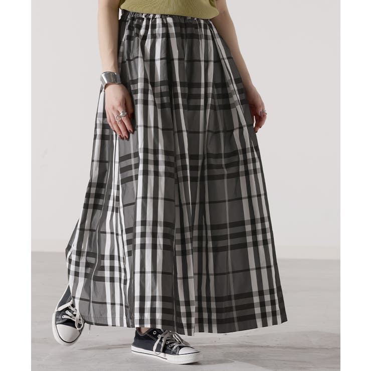 ブラック | スカート 軽量 チェック | HUG.U