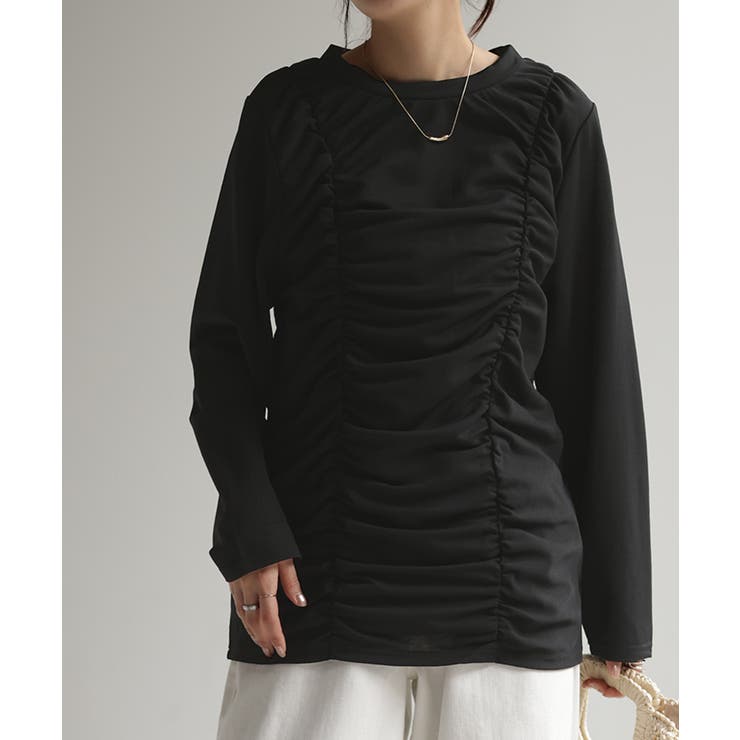 ブラック | トップス シアーインナー レイヤード | HUG.U