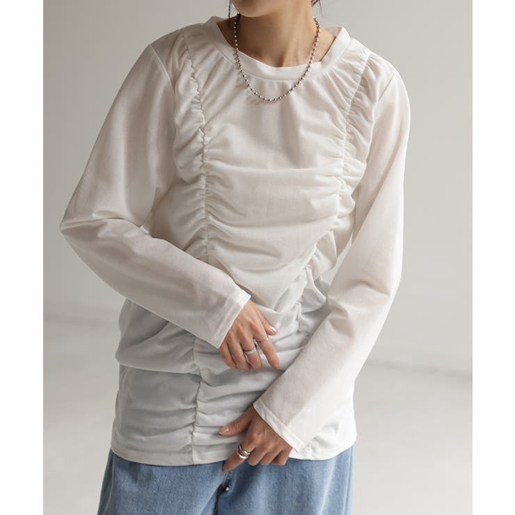 ホワイト | トップス シアーインナー レイヤード | HUG.U